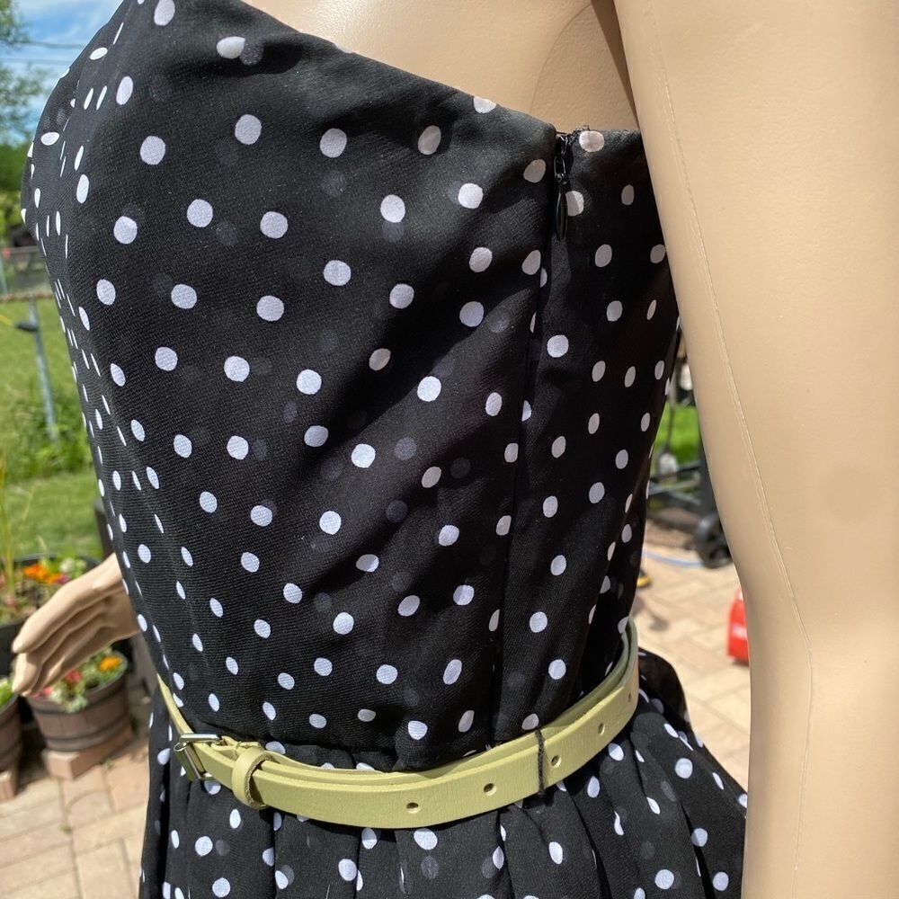 ❤️Last Chance WHBM polka dot print one shoulder dress size 2 - Picture 5 of 9